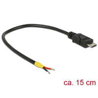 Delock Delock USB 2.0-s kábel Micro-B-csatlakozódugóval > 2 db nyitott vezetékkel, 15 cm Raspberry Pi (85306)