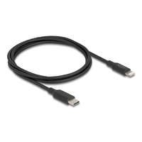 Delock Delock Vékony, adat és töltő kábel USB Type-C - Lightning iPhone , iPad , iPod eszközökhöz, fekete 1 m Mfi (85410)