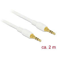 Delock Delock Sztereó Jack Kábel 3,5 mm 3 tűs férfi > férfi 2 m fehér (85550)