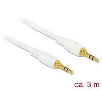Delock Delock Sztereó Jack Kábel 3,5 mm 3 tűs férfi > férfi 3 m fehér (85552)