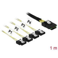 Delock Delock Kábel Mini SAS SFF-8087 > 4 x 7 tűs SATA 1 m fém (85731)
