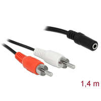 Delock Delock Audio (Hang)kábel 2 x RCA apa 1 x 3,5 mm 3 tűs Sztereo Jack 1,4 m (85808)