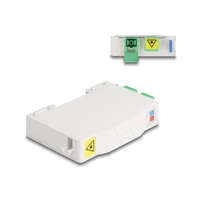 Delock Delock Optikai szál csatlakoztató doboz DIN sínhez csatlakozó tartállyal és 2 x SC Simplex coupler-rel (85935)