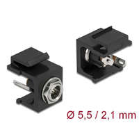 Delock Delock Keystone modul, DC 5,5 x 2,1 mm-csatlakozóhüvely, fekete (86849)