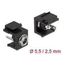 Delock Delock Keystone modul, DC 5,5 x 2,5 mm-csatlakozóhüvely, fekete (86850)