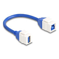 Delock Delock Keystone modul USB kábel 5 Gbps A-típusú USB anya B-típusú USB anya 20 cm, kék