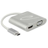 Delock Delock Elosztó USB Type-C csatlakozóval (DP alternatív mód) > 1 db HDMI + 1 db VGA csatlakozó (87705)