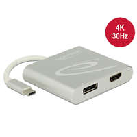 Delock Delock Elosztó USB Type-C csatlakozóval (DP alternatív mód támogatás) > 1 db HDMI + 1 db Displaypor (87716)