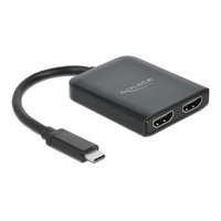 Delock Delock Elosztó USB Type-C csatlakozóval (DP alternatív mód támogatás) 2 db. HDMI MST / VXP (87755)