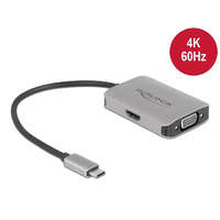Delock Delock Elosztó USB Type-C csatlakozóval (DP alternatív mód támogatás) > 1 db HDMI + 1 db VGA csatla (87776)