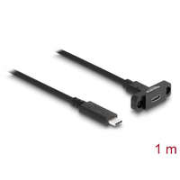 Delock Delock SuperSpeed USB 10 Gbps (USB 3.2 Gen 2) USB Type-C kábel apa-anya 1 m panel-csatlakozójú fekete (87824)