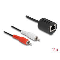 Delock Delock Sztereo Audio bővítő RJ45 anya - 2 db. RCA apa Cat.5 akár 50 m 2 db-os szett (87857)