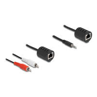 Delock Delock Sztereo Audio bővítő RJ45 anya 3,5 mm sztereo jack apa és RJ45 anya - 2 db. RCA apa Cat.5 akár 50 m 2 db-os szett (87859)