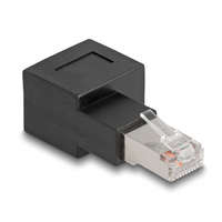 Delock Delock RJ45 apa - RJ45 anya adapter Cat.6A 90 fokos szögben jobbra hajlítva (87864)