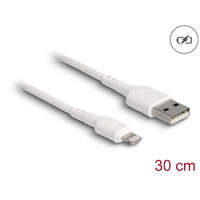 Delock Delock USB töltő kábel iPhone , iPad , iPod eszközökhöz fehér 30 cm (87866)