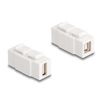 Delock Delock Keystone modul A-típusú USB 2.0 anya B-típusú USB 2.0 anya, mindkét oldalával beépíthető, fehér színű (87951)