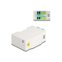 Delock Delock Optikai szál csatlakoztató doboz DIN sínhez csatlakozó tartállyal és 4 xLC Duplex coupler-rel (88098)