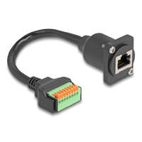 Delock Delock D-típusú kábel RJ45 anya - Terminal Block nyomó gombbal Cat.5e fekete 30 cm (88153)