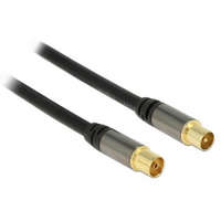Delock Delock antennakábel IEC (koax) dugó - IEC (koax) aljzat, RG6/U, 1m, fekete (88922)