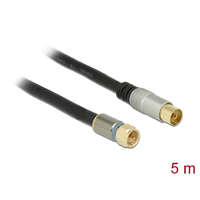 Delock Delock Antennakábel F -dugó > IEC- hüvely RG-6/U quad shield 5 m fekete Premium (88962)