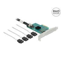 Delock Delock PCI Express kártya 4 x SATA 6 Gb/s RAID és HyperDuo-hoz - alacsony profilú formatényező (89051)