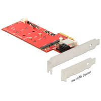 Delock Delock PCI Express kártya > Hibrid 2 x belső M.2 NGFF + 2 x SATA 6 Gb/s RAID-del - Alacsony profilú (89379)