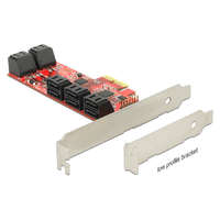 Delock Delock PCI Express kártya > 10db belső SATA (6Gb/s) csatlakozóval, alacsony profilú kivitel (89384)