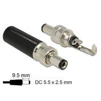 Delock Delock DC csatlakozó apa 5,5 x 2,5 mm dugómérettel és 9,5 mm hosszal (89914)