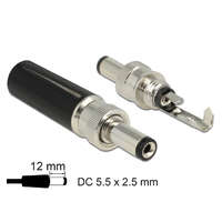 Delock Delock DC csatlakozó apa 5,5 x 2,5 mm dugómérettel és 12,0 mm hosszal (89916)