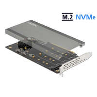 Delock Delock PCI Expresz x16 kártya - 4 x belső NVMe M.2 M-kulcs hűtőbordával és ventilátorral - elágazás (90050)