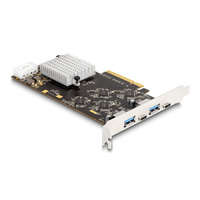 Delock Delock PCI Express x8 kártya 2 x USB 20 Gbps USB Type-C anya és 2 x A-típusú USB 5 Gbps anyával - Quad Channel (90097)