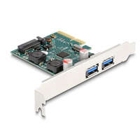 Delock Delock PCI Express x4 Kártya - 2 x külső USB 10 Gbps A-típusú anya - alacsony profil (90106)