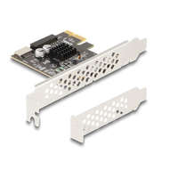 Delock Delock PCI expressz x1 kártya - 1 x belső USB 5 Gbps Type-E Key A and 1 x 19 pin USB pin header male - alacsony profilú formatényező