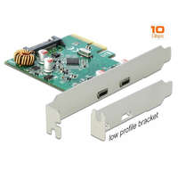 Delock Delock PCI Express x4 kártya - 2 x külső SuperSpeed USB 10 Gbps (USB 3.1 Gen 2) USB Type-C hüvely (90397)