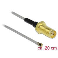 Delock Delock Antenna kábel SMA anya válaszfali csatlakozóval apa MHF 4L -dugó 1.37 20 cm menethossz 10 mm (90402)