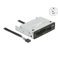 Delock Delock 3.5 USB 2.0-s kártyaolvasó, 5 nyílás + 1 x A-típusú USB 2.0-s csatlakozóhüvely (91708)
