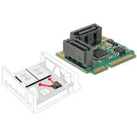 Delock Delock Mini PCIe I/O PCIe fél méretű 2 x SATA 6 Gb/s (95260)