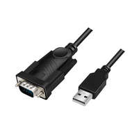 Logilink LogiLink USB 2.0 kábel, USB-A/M-DB9/M, soros, fekete, 1,5 m (AU0048A)