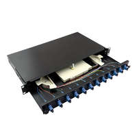 Logilink Logilink Optikai kábel elosztó, 19" (ODF) SC-SX 12 P, fekete (F12SS2B)