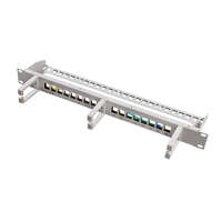 Logilink Logilink 19" Keystone Panel 16 portos, árnyékolt, 3 kábelkezelő gyűrűvel (NK4076)