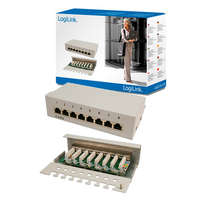 LogiLink LogiLink Cat.6 Patch Panel 8 portos árnyékolt, asztali, világosszürke (NP0016A)