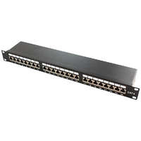 Logilink Logilink Cat.6A patch panel 24-port STP, fekete (NP0061)