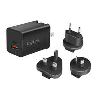 Logilink Logilink USB utazási töltő, GaN, 2 port, USB-AF és USB-CF, 30 W, PD-vel (PA0301)