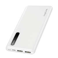 Logilink Logilink Power bank 8000 mAh, 2x USB-A, 2 az 1-ben kábel, fehér (PA0311W)