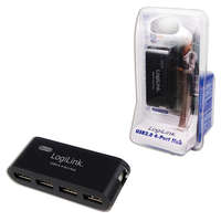 LogiLink LogiLink USB 2.0-ás 4 portos hub, táppal, fekete (UA0085)