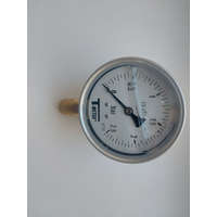 T-METER T-METER nyomásmérő rozsdamentes ház, alsó csatlakozás 1/2", 0-2,5 bar, átmérő 100, glicerines