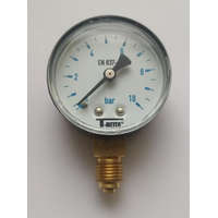 T-METER T-METER nyomásmérő alsó csatlakozású 1/4" 0-10 bar átmérő 50 mm