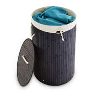  Kör alakú bambusz szennyestartó 70 literes fekete 10019051_sw