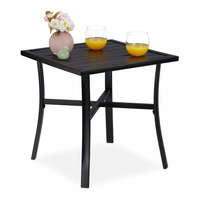  Kis kerti asztal erkélyasztal matt fekete acél 46x46x46 cm 10030993