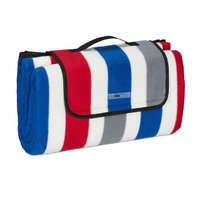  Piknik takaró 200x200 cm piros-kék-szürke-fehér csíkos 10035582